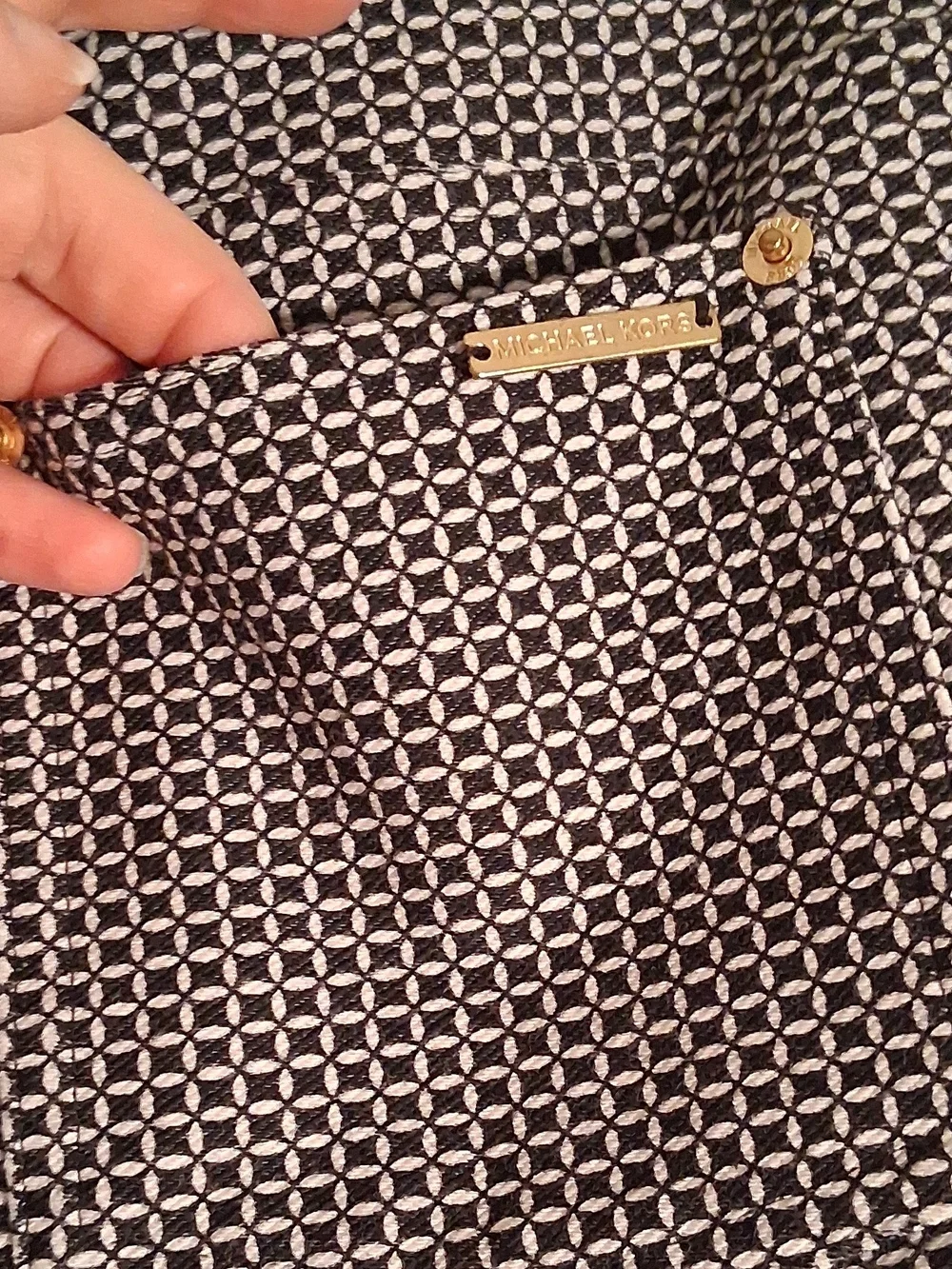Michael Kors Gray Micro-Pattern Slim Chinos